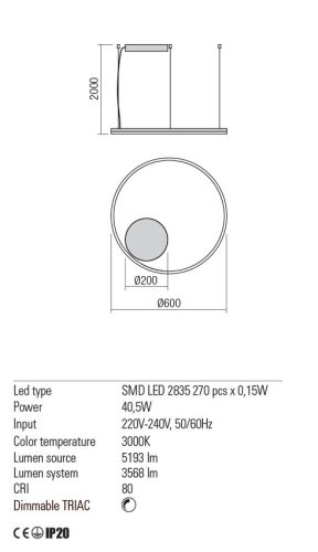Redo Függeszték 01-1710-TRIAC ORBIT
