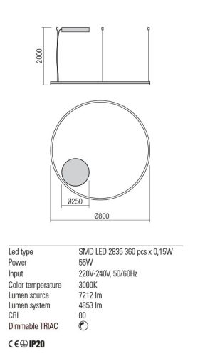 Redo Függeszték 01-1712-TRIAC ORBIT