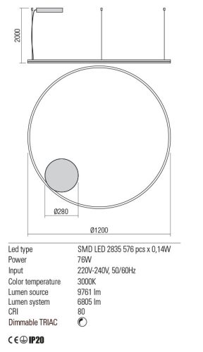 Redo Függeszték 01-1716-TRIAC ORBIT