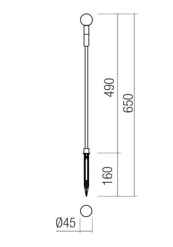 Redo Kültéri leszúrható lámpa 90649 TORCH