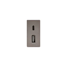 Z-Switch USB aljzat A+C (1 modulos) 230V Szürke