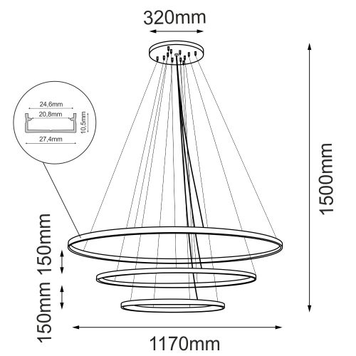 AGARI MULTI - 117 - 87 - 57 cm - 4K - fekete