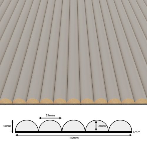 Hajlítható bordázott panel kasmír